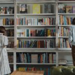 Man and woman at book shop